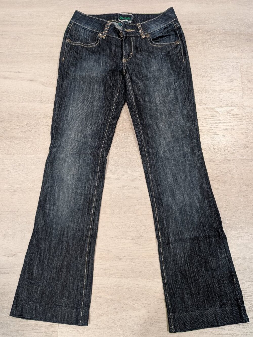 Wrangler Premium Patch Bootcut Jeans in Darkwash